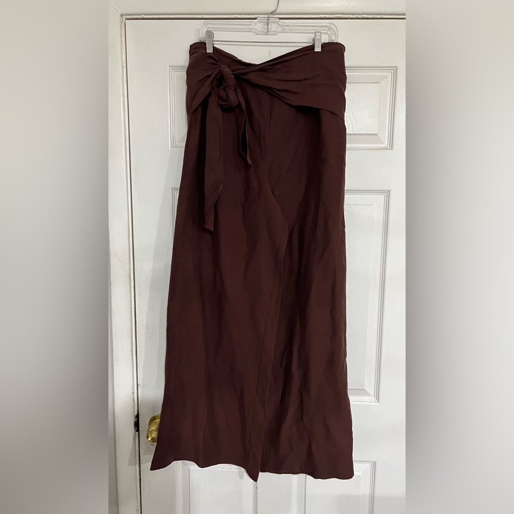 wide leg pants in chocolate - part of a set - Picture 4 of 7